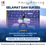 Aishah Rahmadhani Raih Juara 2 Sport Climbing 2024